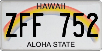 HI license plate ZFF752