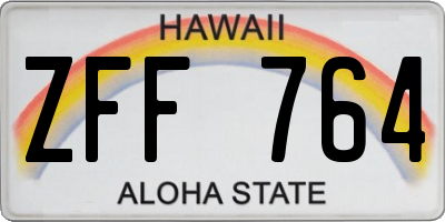 HI license plate ZFF764