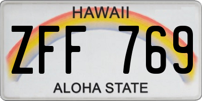 HI license plate ZFF769