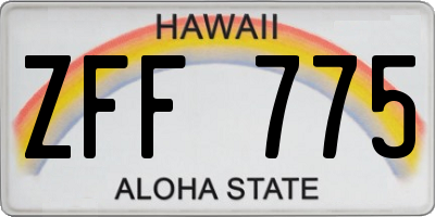 HI license plate ZFF775