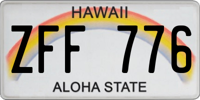 HI license plate ZFF776