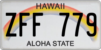 HI license plate ZFF779