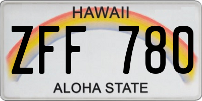 HI license plate ZFF780