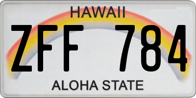 HI license plate ZFF784