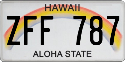 HI license plate ZFF787