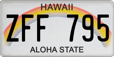 HI license plate ZFF795
