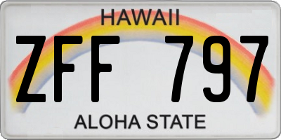 HI license plate ZFF797