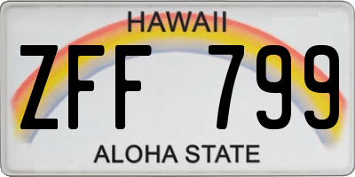 HI license plate ZFF799