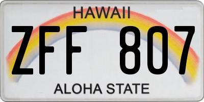 HI license plate ZFF807