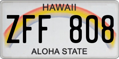 HI license plate ZFF808
