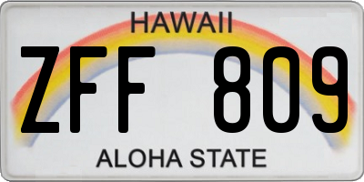 HI license plate ZFF809