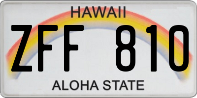 HI license plate ZFF810