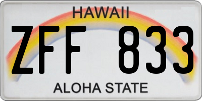 HI license plate ZFF833