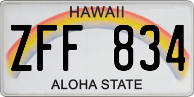 HI license plate ZFF834