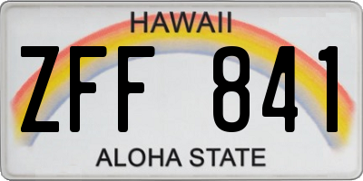 HI license plate ZFF841
