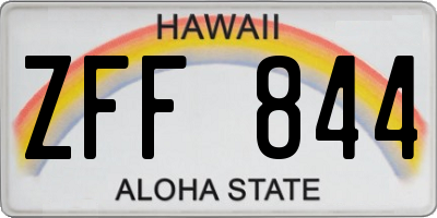 HI license plate ZFF844
