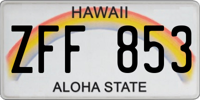 HI license plate ZFF853