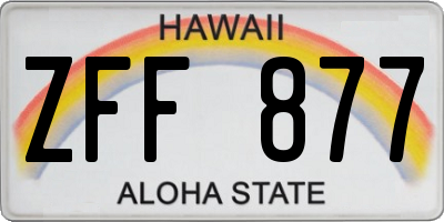 HI license plate ZFF877