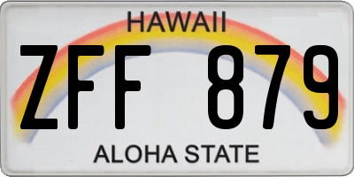 HI license plate ZFF879
