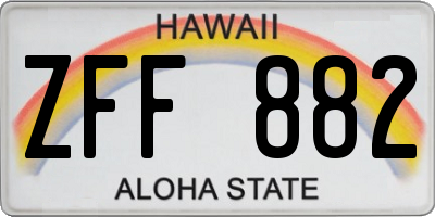 HI license plate ZFF882