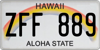HI license plate ZFF889