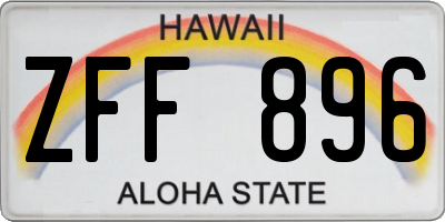 HI license plate ZFF896