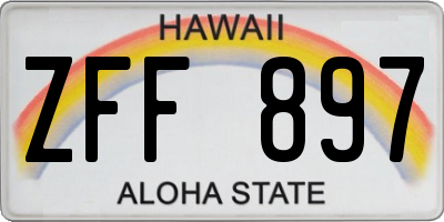 HI license plate ZFF897