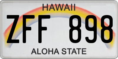 HI license plate ZFF898