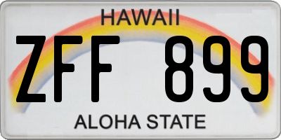 HI license plate ZFF899