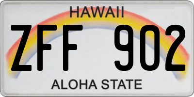 HI license plate ZFF902