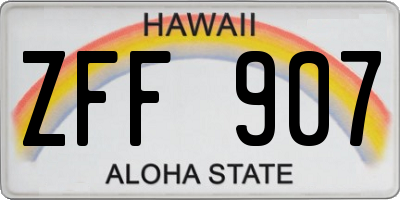 HI license plate ZFF907