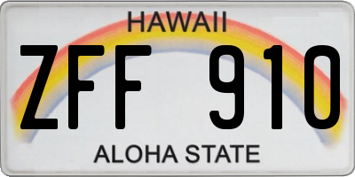 HI license plate ZFF910