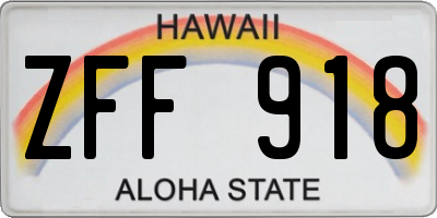 HI license plate ZFF918
