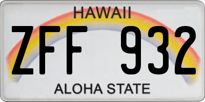HI license plate ZFF932