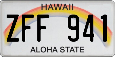 HI license plate ZFF941
