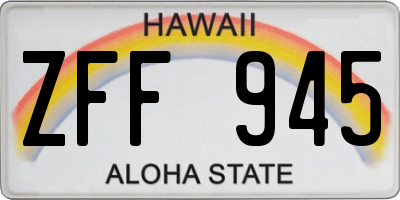 HI license plate ZFF945