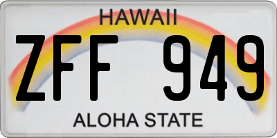 HI license plate ZFF949