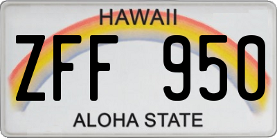 HI license plate ZFF950