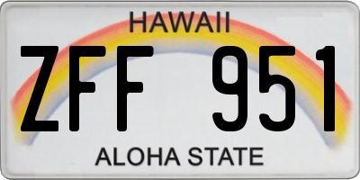 HI license plate ZFF951