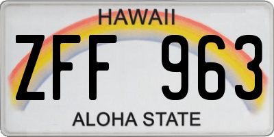 HI license plate ZFF963