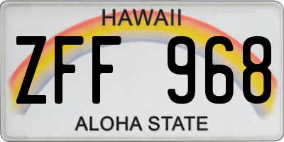 HI license plate ZFF968