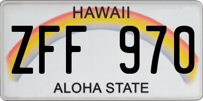 HI license plate ZFF970