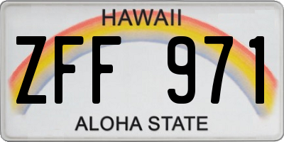 HI license plate ZFF971