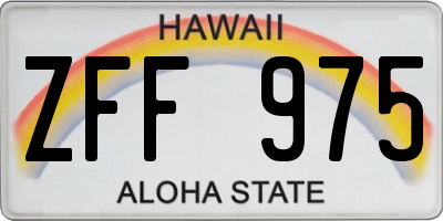 HI license plate ZFF975