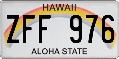 HI license plate ZFF976