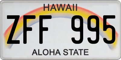 HI license plate ZFF995