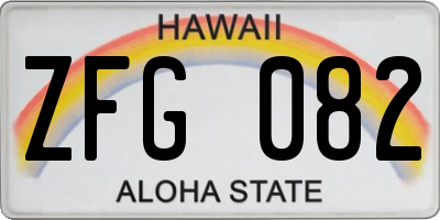 HI license plate ZFG082
