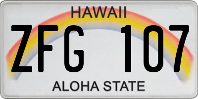 HI license plate ZFG107