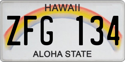 HI license plate ZFG134