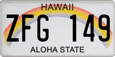 HI license plate ZFG149